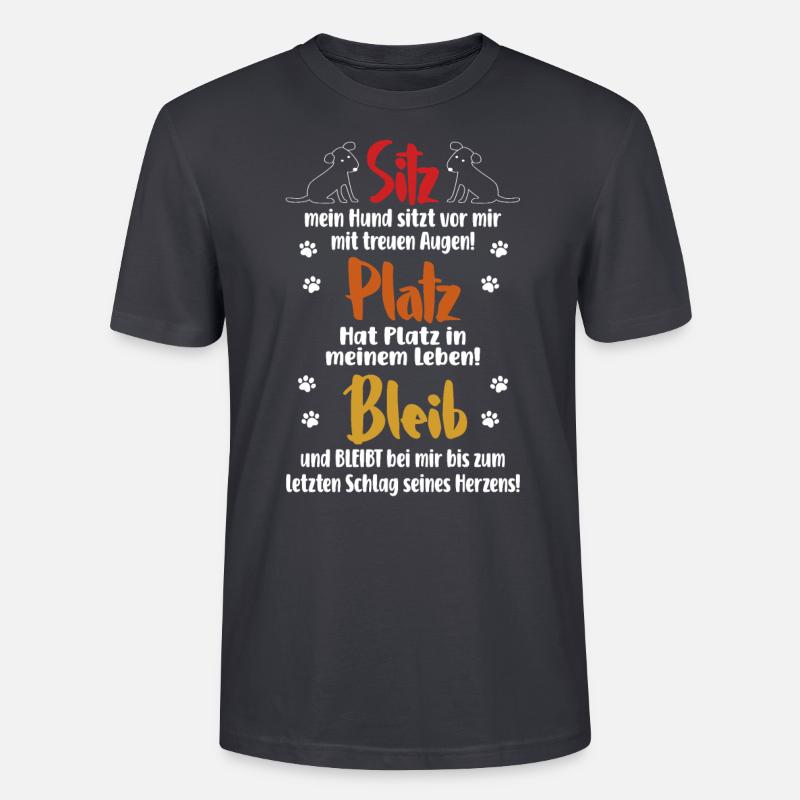Sitz Platz Bleib Hundehalter Hunde - Stanley/Stella Unisex Bio-T-Shirt CRAFTER - Dunkles Graublau