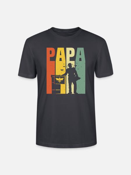 Papa Imker T-Shirt Papa Imkerei - Stanley/Stella Unisex Bio-T-Shirt CRAFTER - Dunkles Graublau