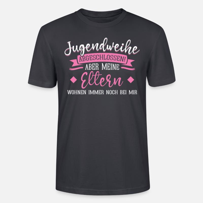 Jugendweihe 2022 Mädchen Junge - Stanley/Stella Unisex Bio-T-Shirt CRAFTER - Dunkles Graublau