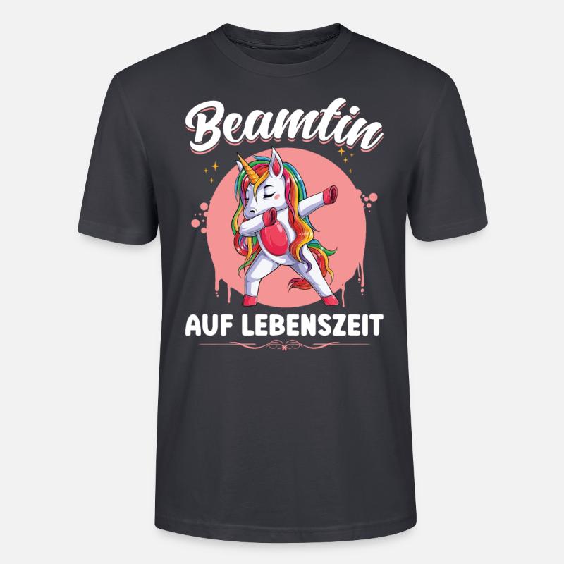 Beamtin auf Lebenszeit Geschenkidee Verbeamtung - Stanley/Stella Unisex Bio-T-Shirt CRAFTER - Dunkles Graublau