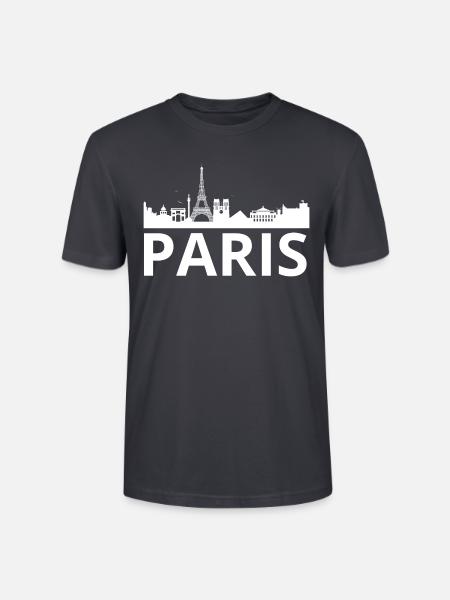 Paris Skyline Eiffel Louvre frankreich - Stanley/Stella Unisex Bio-T-Shirt CRAFTER - Dunkles Graublau