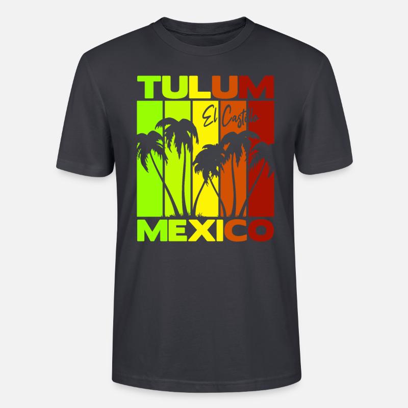 Tulum El Castillo Mexico - Stanley/Stella Unisex Bio-T-Shirt CRAFTER - Dunkles Graublau