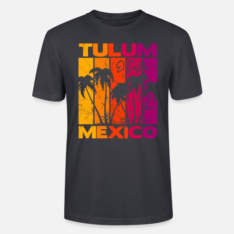 Tulum El Castillo Mexico - Stanley/Stella Unisex Bio-T-Shirt CRAFTER - Dunkles Graublau