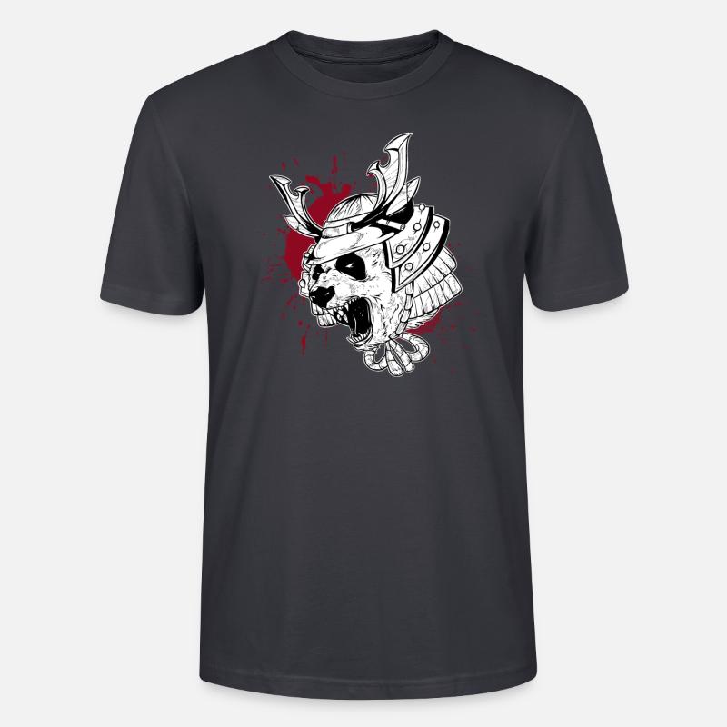 Panda Samurai Trash Stil - Stanley/Stella Unisex Bio-T-Shirt CRAFTER - Dunkles Graublau