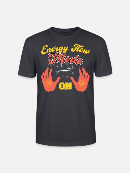 Energieflussmodus Ein - Reiki-praktizierender - Stanley/Stella Unisex Bio-T-Shirt CRAFTER - Dunkles Graublau