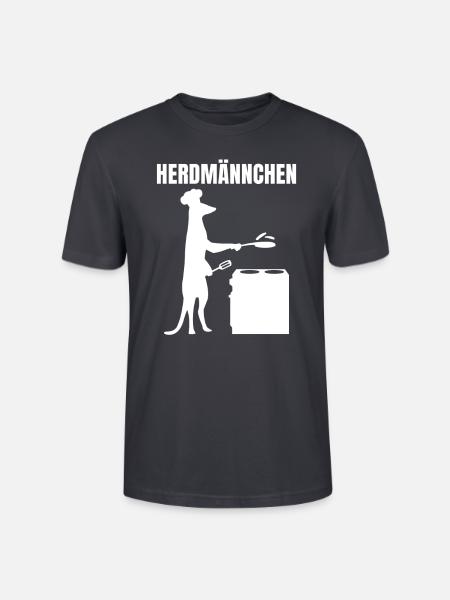 Herdmännchen Essen Kochen Lustiger Koch - Stanley/Stella Unisex Bio-T-Shirt CRAFTER - Dunkles Graublau