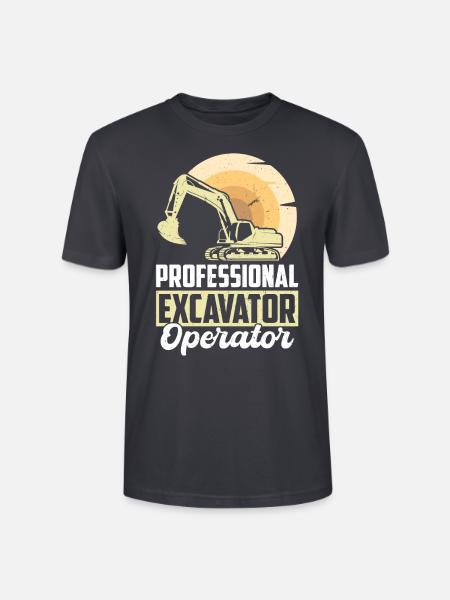 Professional Excavator Operator - Stanley/Stella Unisex Bio-T-Shirt CRAFTER - Dunkles Graublau