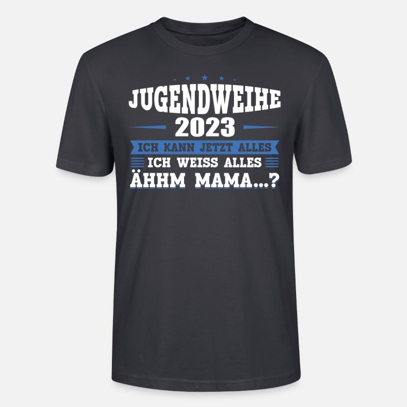 Jugendweihe 2023 Mädchen Junge - Stanley/Stella Unisex Bio-T-Shirt CRAFTER - Dunkles Graublau