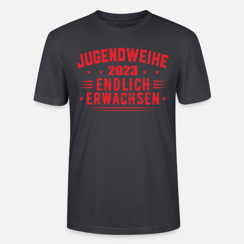 Jugendweihe 2023 Mädchen Junge - Stanley/Stella Unisex Bio-T-Shirt CRAFTER - Dunkles Graublau