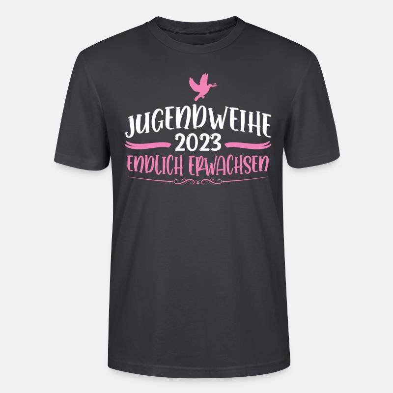 Jugendweihe 2023 Mädchen Junge - Stanley/Stella Unisex Bio-T-Shirt CRAFTER - Dunkles Graublau