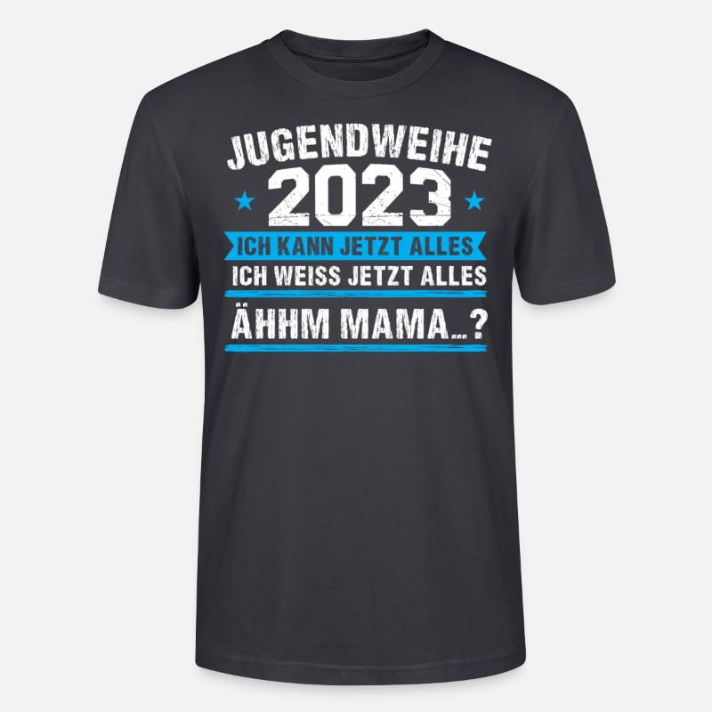 Jugendweihe 2023 Mädchen Junge - Stanley/Stella Unisex Bio-T-Shirt CRAFTER - Dunkles Graublau