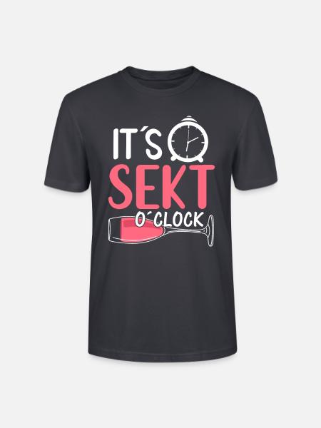 It s Sekt o clock - Stanley/Stella Unisex Bio-T-Shirt CRAFTER - Dunkles Graublau