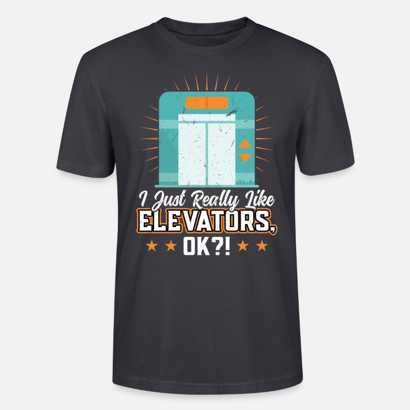 I Just Really Like Elevators - Stanley/Stella CRAFTER Unisex Organic T-Shirt - India Ink Grey