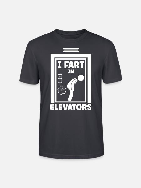 I Fart In Elevators - Stanley/Stella Unisex Bio-T-Shirt CRAFTER - Dunkles Graublau