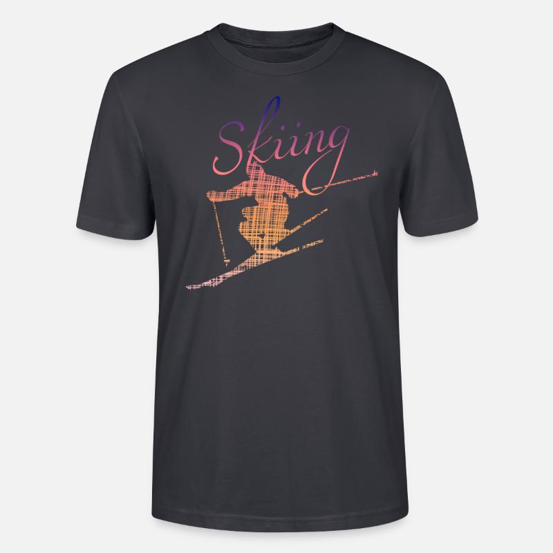 Skiing Ski - Stanley/Stella Unisex Bio-T-Shirt CRAFTER - Dunkles Graublau