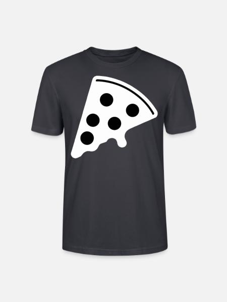 Pizza Geschenkidee Pizzastück - Stanley/Stella Unisex Bio-T-Shirt CRAFTER - Dunkles Graublau