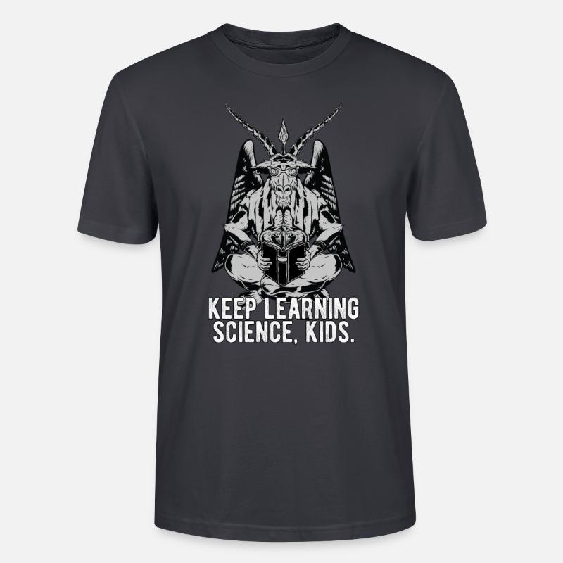 Baphomet Keep learning science meme - Stanley/Stella CRAFTER Unisex Organic T-Shirt - India Ink Grey