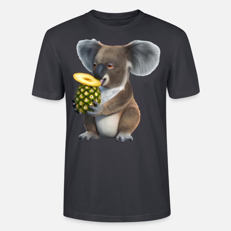 Koala et ananas - T-shirt bio CRAFTER Stanley Stella Unisexe - bleu gris foncé