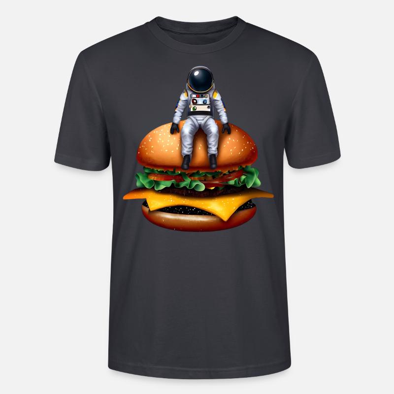 Astronaute spatial Cheeseburger - T-shirt bio CRAFTER Stanley Stella Unisexe - bleu gris foncé