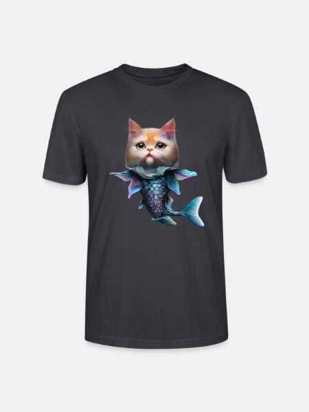 Fischkatze Fusion - Stanley/Stella Unisex Bio-T-Shirt CRAFTER - Dunkles Graublau