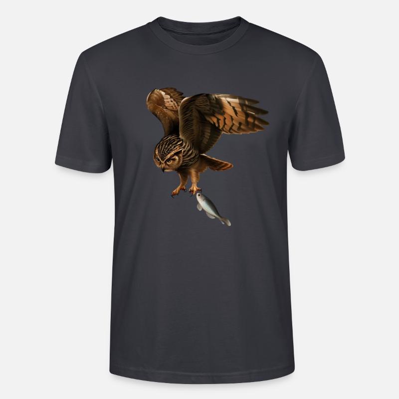 Die fischfangende Eule - Stanley/Stella Unisex Bio-T-Shirt CRAFTER - Dunkles Graublau