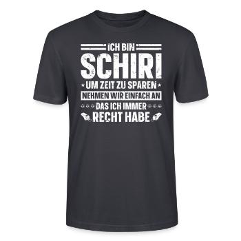Schiri Hat Immer Recht Fußball Schiedsrichter - Stanley/Stella Unisex Bio-T-Shirt CRAFTER - Dunkles Graublau - Vorne - Alina (178cm) & Michal (187cm)