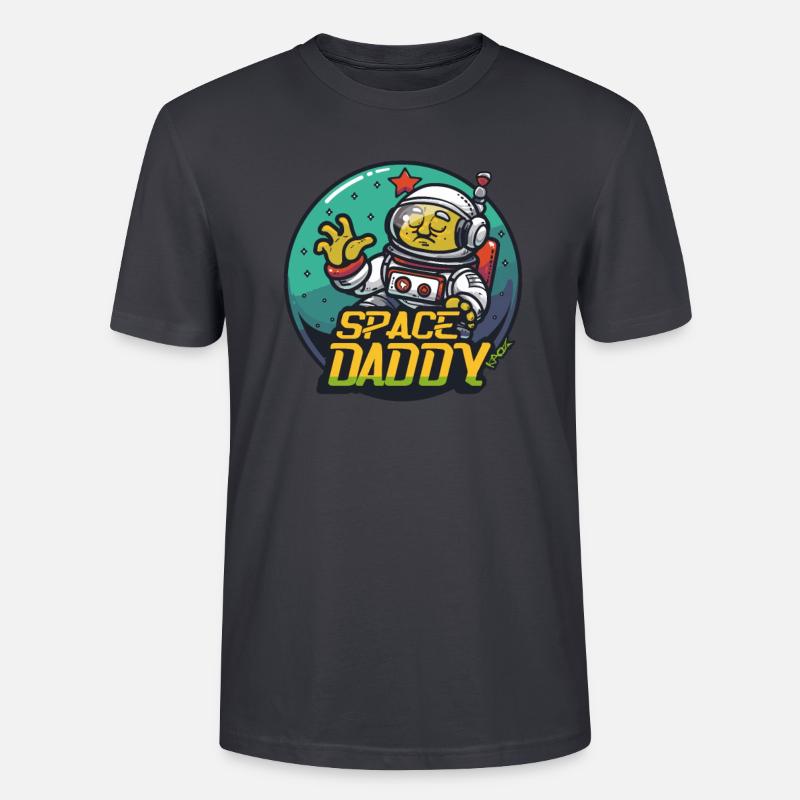 Space Daddy Sci-Fi Astronaut - Stanley/Stella Unisex Bio-T-Shirt CRAFTER - Dunkles Graublau