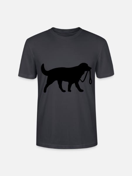 Dog with leash - Stanley/Stella CRAFTER Unisex Organic T-Shirt - India Ink Grey