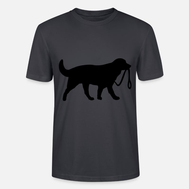 Hund mit Leine - Stanley/Stella Unisex Bio-T-Shirt CRAFTER - Dunkles Graublau
