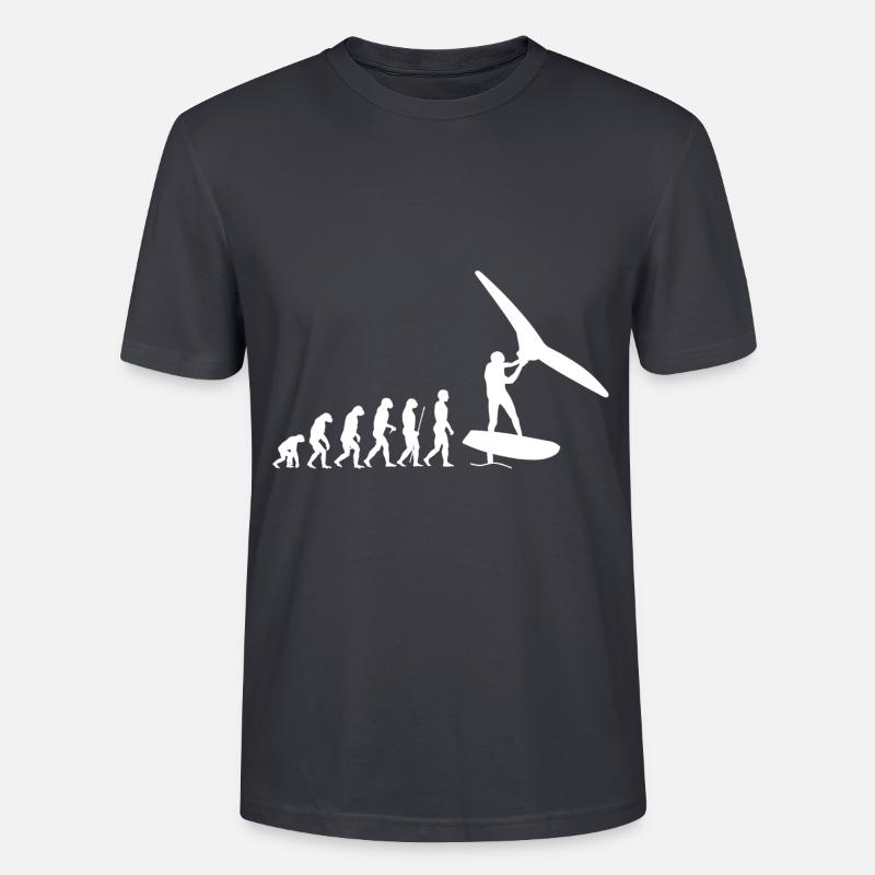 Evolution du Wingfoil - T-shirt bio CRAFTER Stanley Stella Unisexe - bleu gris foncé