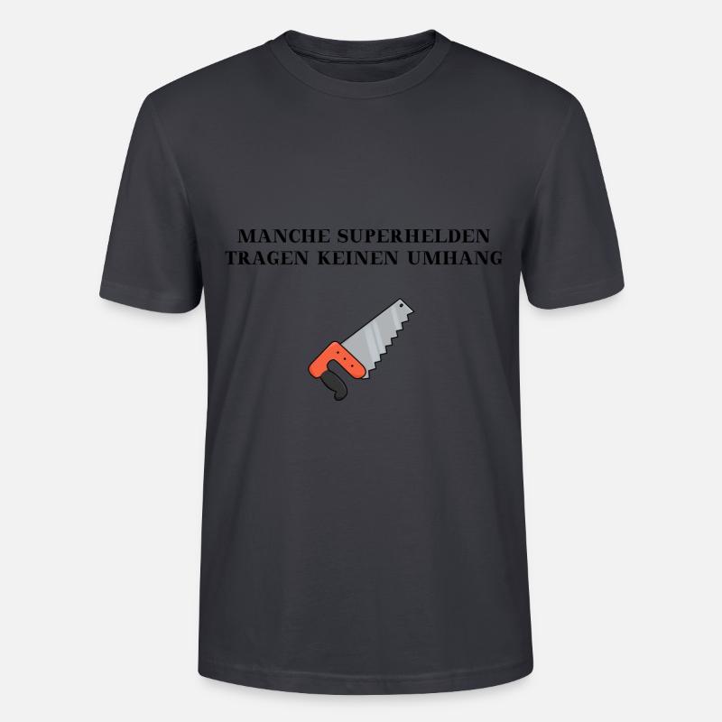 Handwerker Säge Geschenkidee - Stanley/Stella Unisex Bio-T-Shirt CRAFTER - Dunkles Graublau