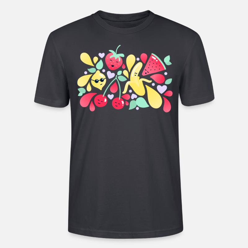 Cute Fruit - Stanley/Stella Unisex Bio-T-Shirt CRAFTER - Dunkles Graublau