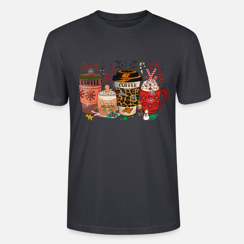 Weihnachtskaffee, Weihnachtsfeier, Weihnachtsstimmung - Stanley/Stella Unisex Bio-T-Shirt CRAFTER - Dunkles Graublau