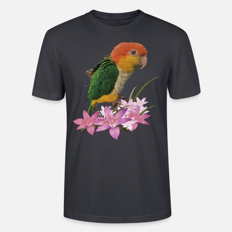 Der orangeköpfige Caique - Stanley/Stella Unisex Bio-T-Shirt CRAFTER - Dunkles Graublau
