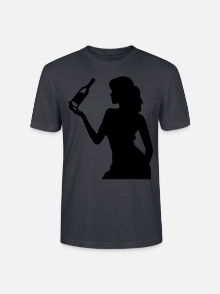Party Frau Drunk Feiern Flasche - Stanley/Stella Unisex Bio-T-Shirt CRAFTER - Dunkles Graublau