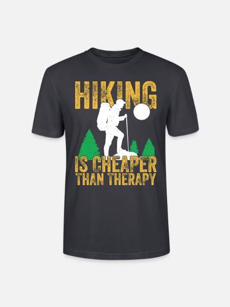 Bergsteigen Wandern Klettern Therapie Berge - Stanley/Stella Unisex Bio-T-Shirt CRAFTER - Dunkles Graublau