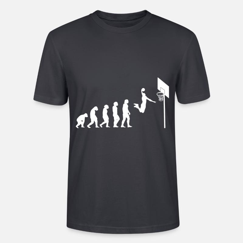 Basketball Evolution - Stanley/Stella Unisex Bio-T-Shirt CRAFTER - Dunkles Graublau