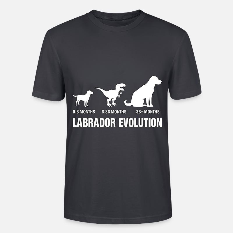 Évolution du Labrador - T-shirt bio CRAFTER Stanley Stella Unisexe - bleu gris foncé