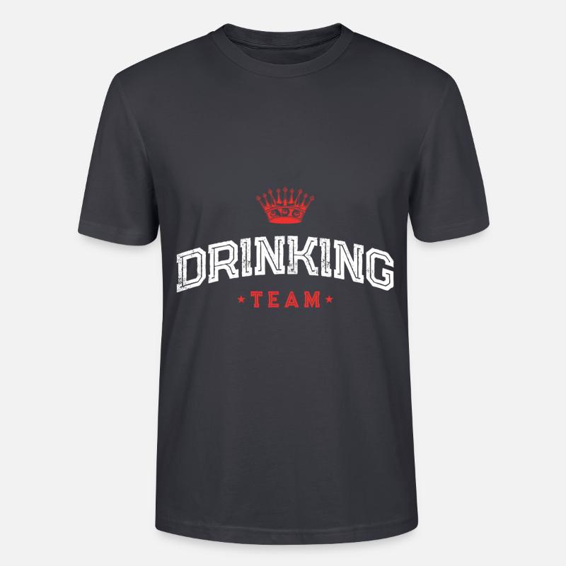 Drinking Team Spruch - Stanley/Stella Unisex Bio-T-Shirt CRAFTER - Dunkles Graublau