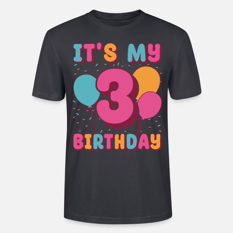 C’est mon 3ème anniversaire - T-shirt bio CRAFTER Stanley Stella Unisexe - bleu gris foncé