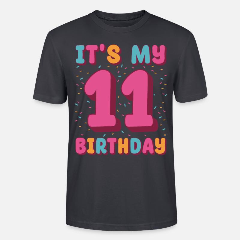C’est mon 11e anniversaire - T-shirt bio CRAFTER Stanley Stella Unisexe - bleu gris foncé