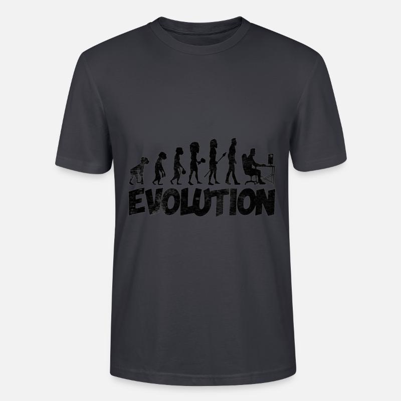 Computer Nerd Evolution - Stanley/Stella Unisex Bio-T-Shirt CRAFTER - Dunkles Graublau