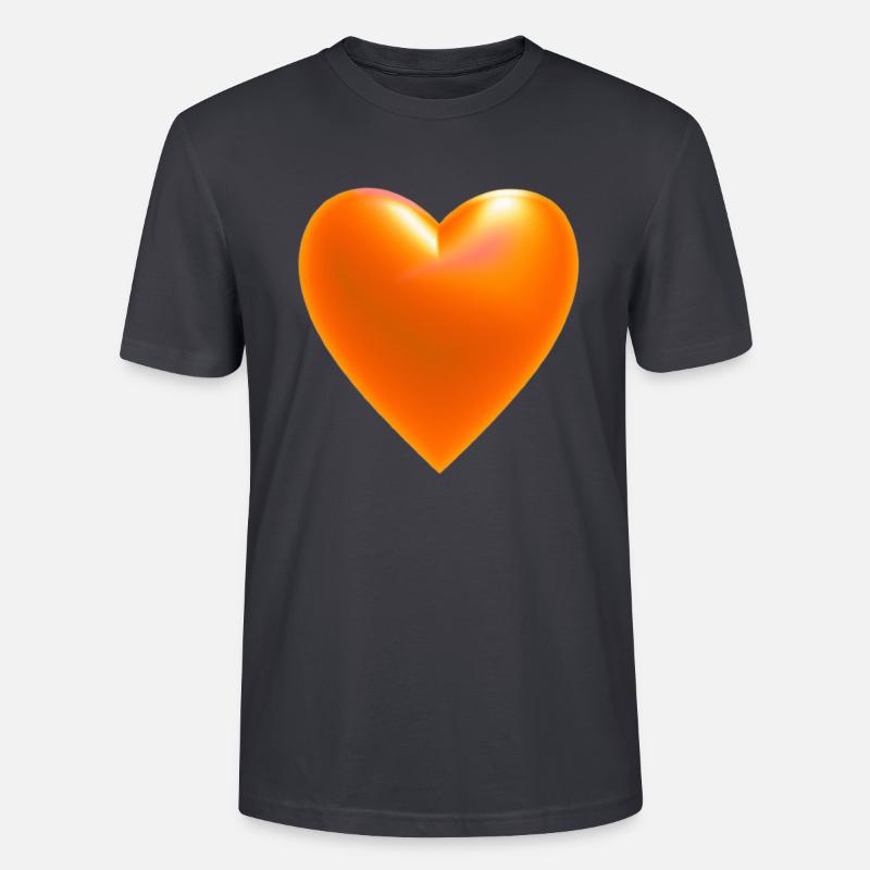 Herz orange Geschenkidee - Stanley/Stella Unisex Bio-T-Shirt CRAFTER - Dunkles Graublau
