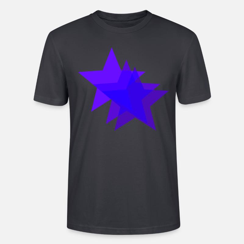 Idée cadeau violet étoiles violettes - T-shirt bio CRAFTER Stanley Stella Unisexe - bleu gris foncé