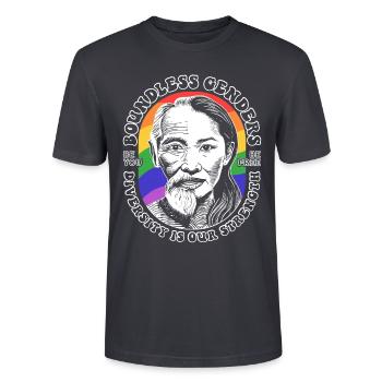 Grenzenlose Geschlechter: LGBTQIA+ Vielfalt Shirt - Stanley/Stella Unisex Bio-T-Shirt CRAFTER - Dunkles Graublau - Vorne - Alina (178cm) & Michal (187cm)
