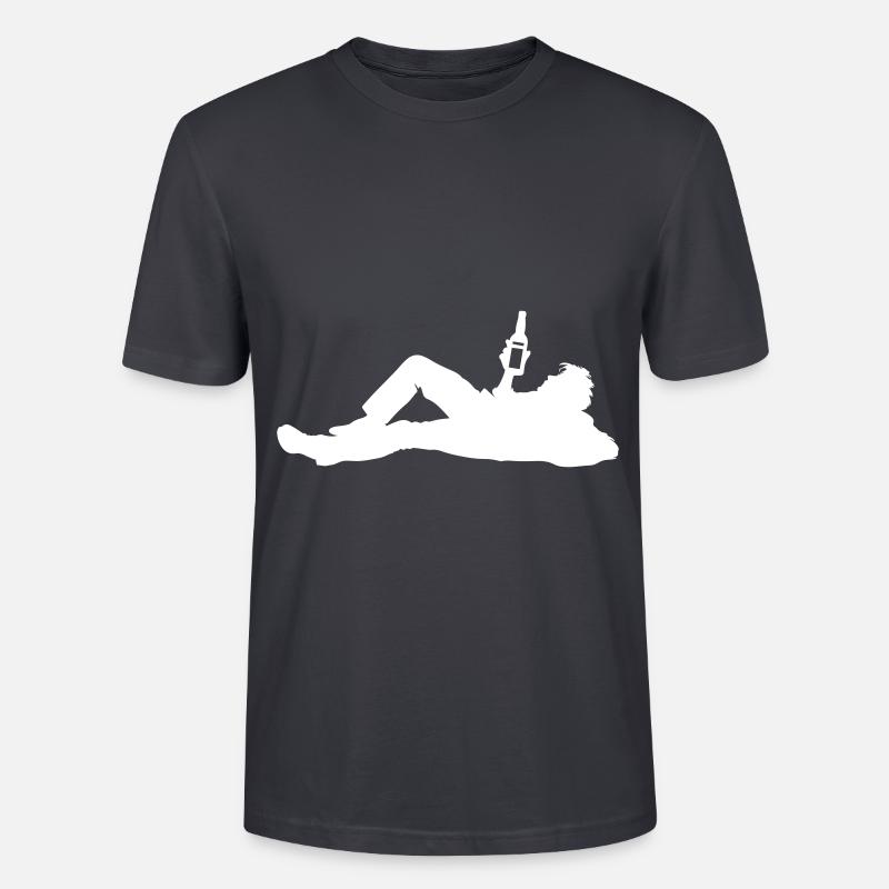 Drinking Bier Silhouette - Stanley/Stella Unisex Bio-T-Shirt CRAFTER - Dunkles Graublau