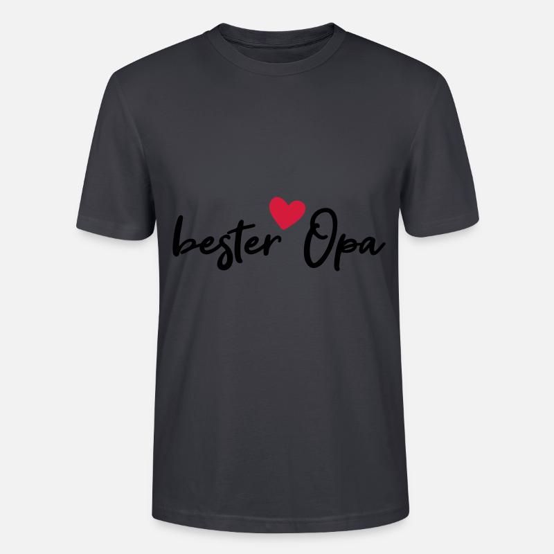 bester Opa mit Herz - Stanley/Stella Unisex Bio-T-Shirt CRAFTER - Dunkles Graublau