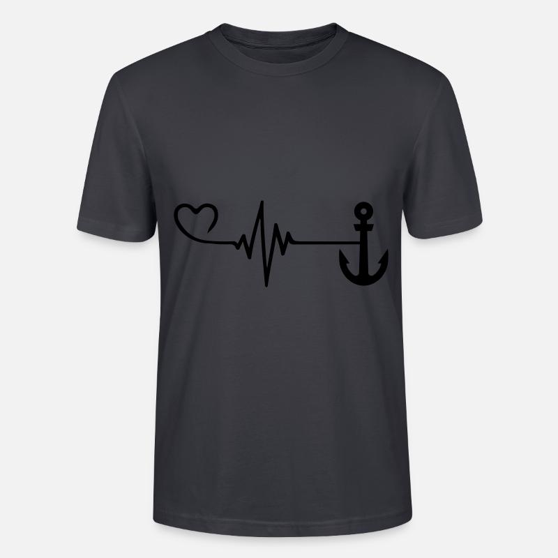 Cœur d’ancrage Pulse - T-shirt bio CRAFTER Stanley Stella Unisexe - bleu gris foncé