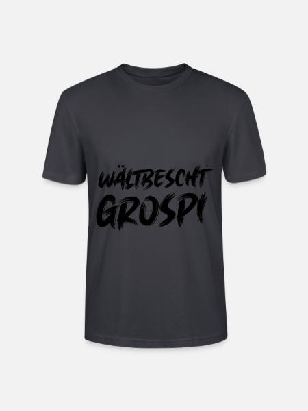 Wältbescht Grospi Opi Schweiz Opa Schweizerdeutsch - Stanley/Stella Unisex Bio-T-Shirt CRAFTER - Dunkles Graublau