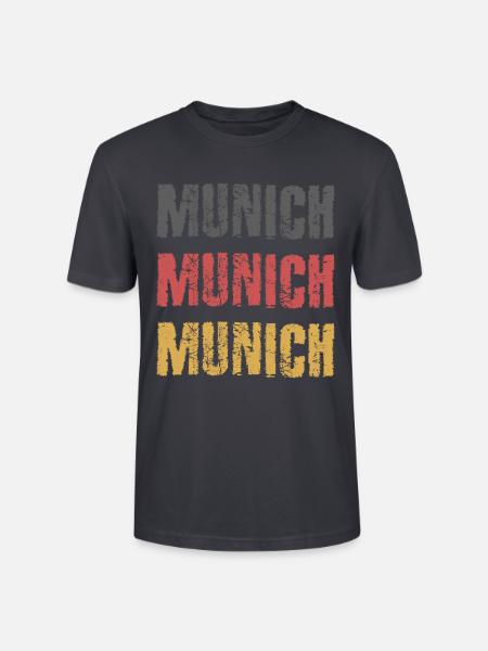 MÜNCHEN MUNICH Deutschland Stadt Städtetrip - Stanley/Stella Unisex Bio-T-Shirt CRAFTER - Dunkles Graublau